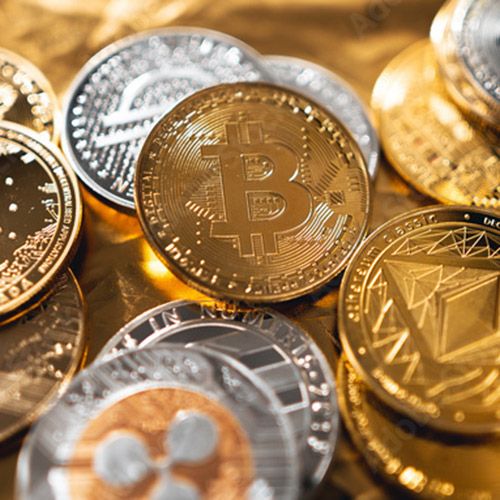 Pile of cryptocurrency